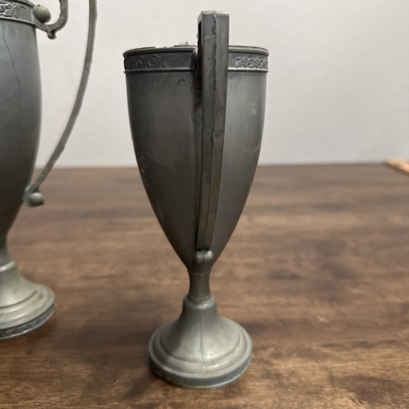 Vintage Art Deco Dodge Inc Metal Spelter Pewter Loving Cup Trophy Z16 Z17 - Picture 3 of 15